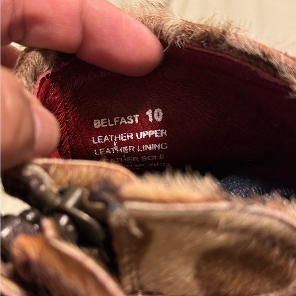 Freebird Size 10 Belfast Leather Leopard Brown Buckle Women Boots Used - Picture 7 of 8